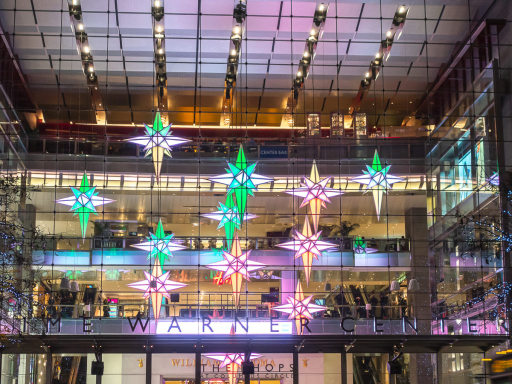 Experience Christmas lights in NYC ‘Holiday Under The Stars’ at Columbus Circle.