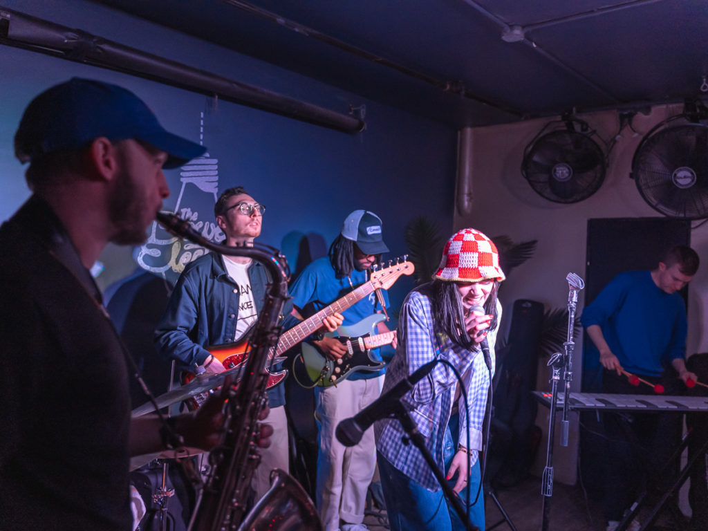 Ella Galvin and her band members perform at the Map Room in the Bowery Electric NYC.