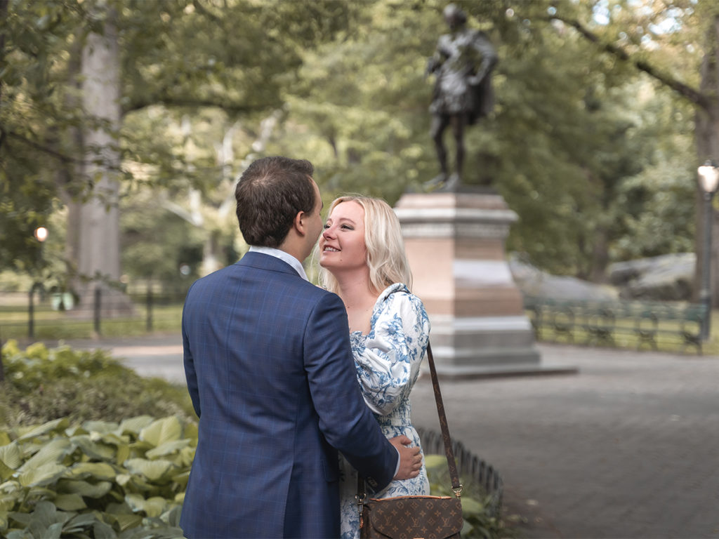 Candid, raw emotion during a Central Park proposal.