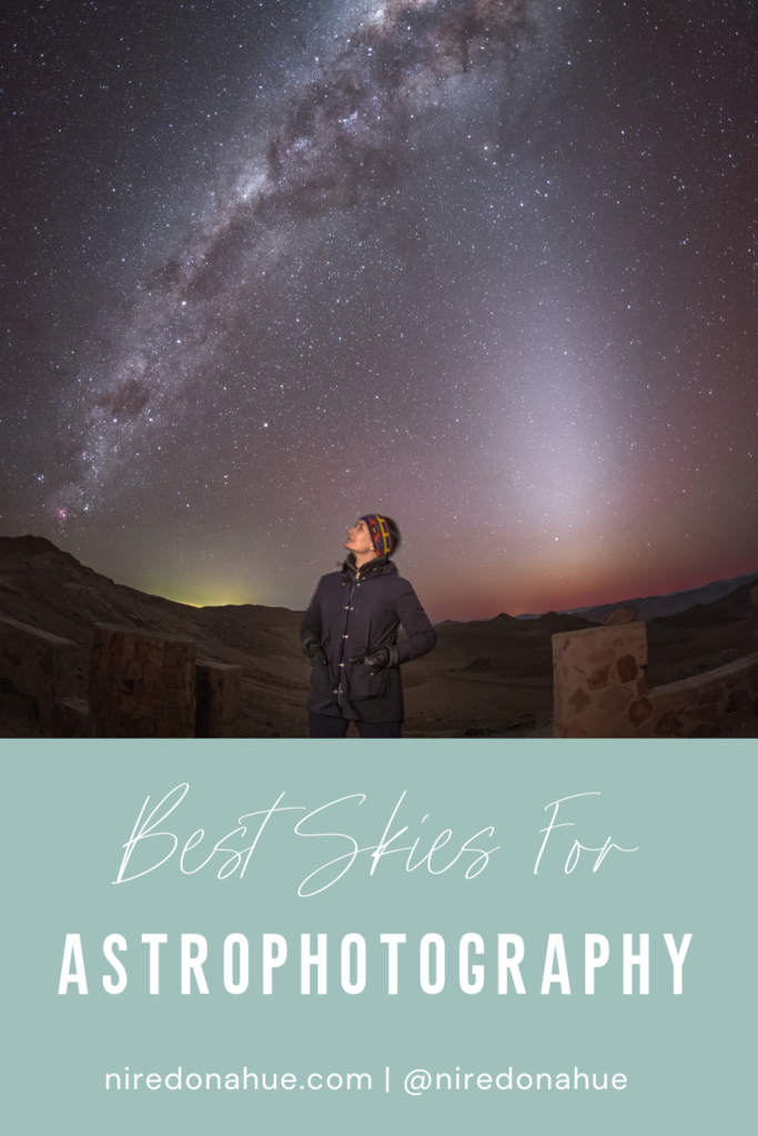 Pinterest pin for astrophotography in Chile's Atacama Desert.