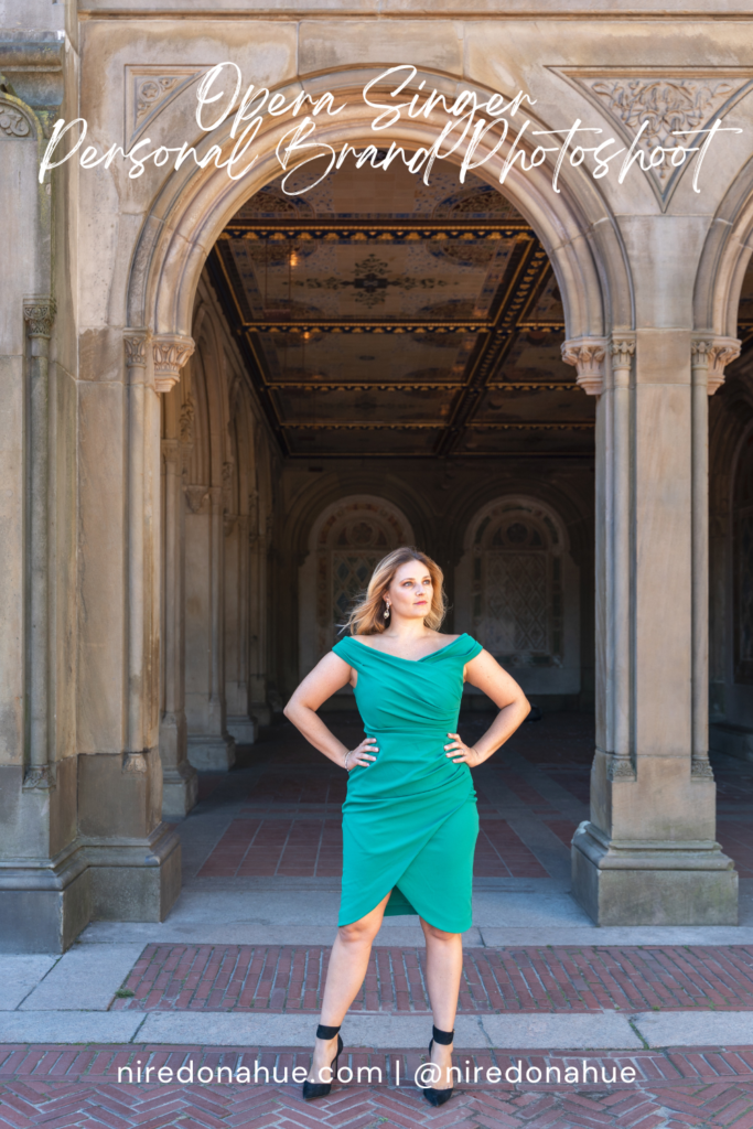 Opera singer personal brand photoshoot at both Lincoln Center and Bethesda Terrace in Central Park.