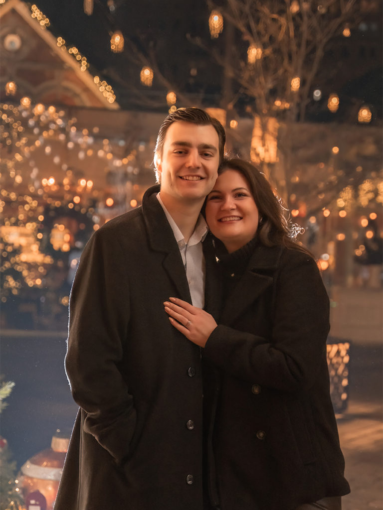 Romantic holiday proposal at Tavern on the Green.