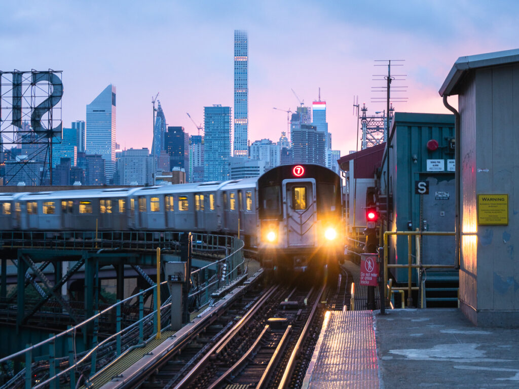 The 7 train platform at Queensboro Plaza is a great Queens photography spots.