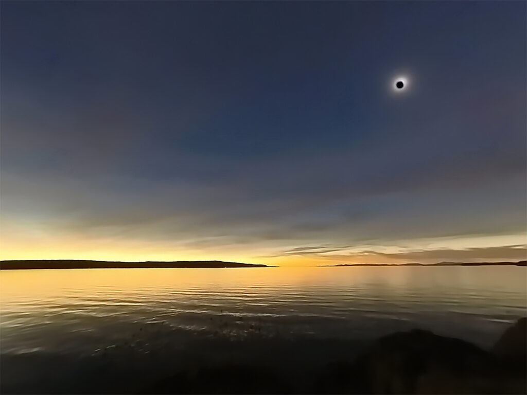 View of the total solar eclipse over St. Albans, Vermont.