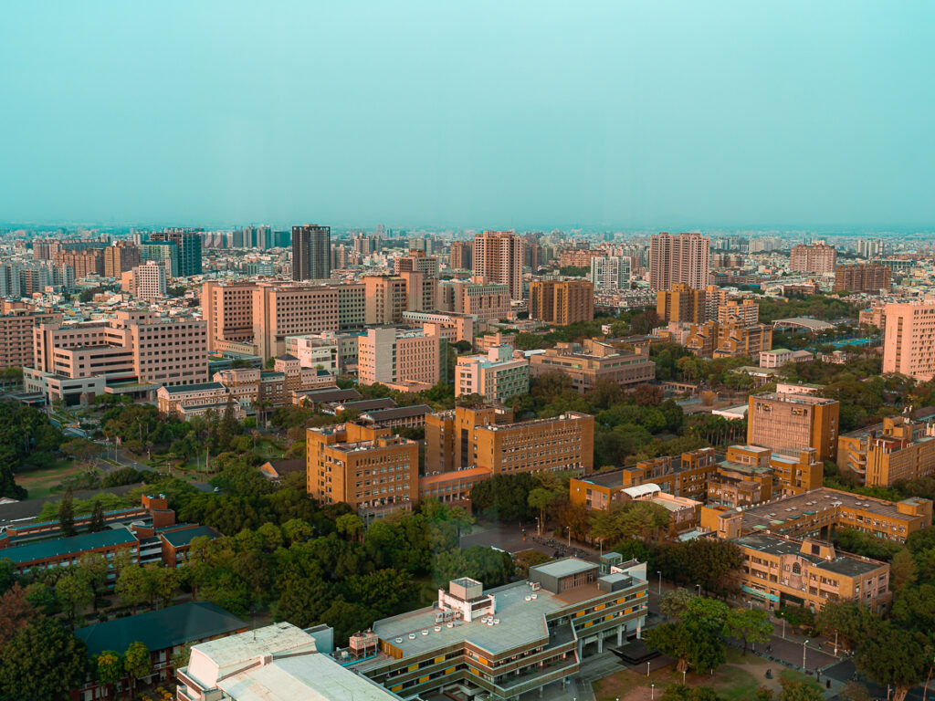 Cityscape view of Tainan.