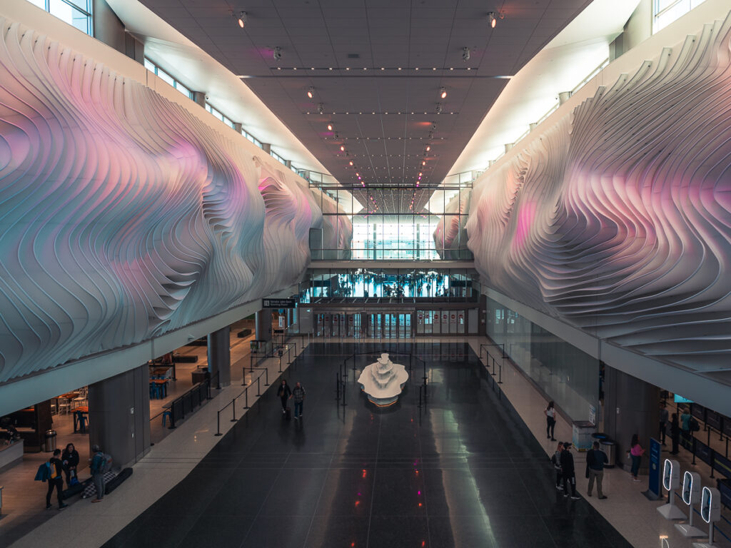 SLC Airport arrival terminal.