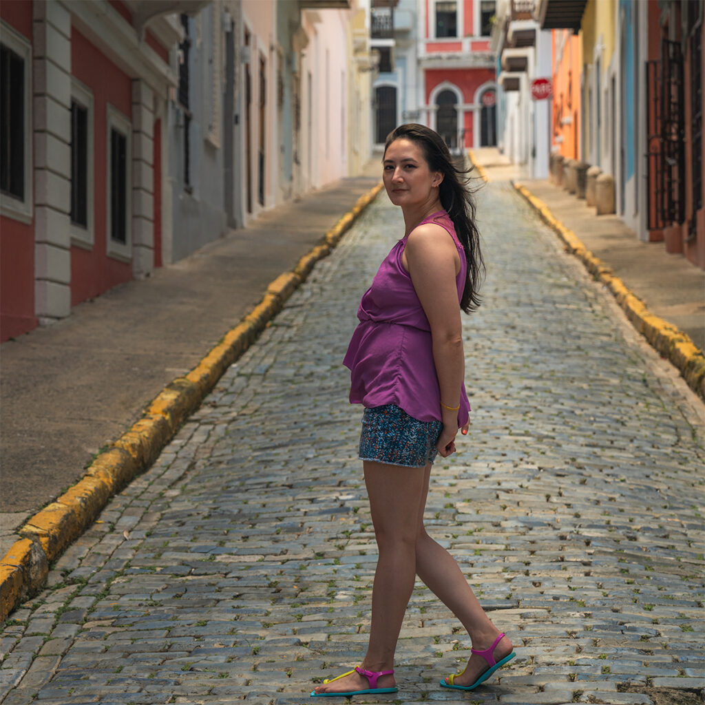 Instagrammable street of colorful buildings in Old San Juan.