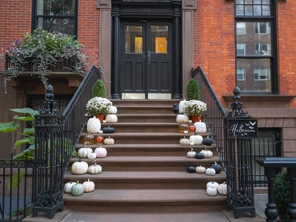 Halloween decorations in Brooklyn Heights.