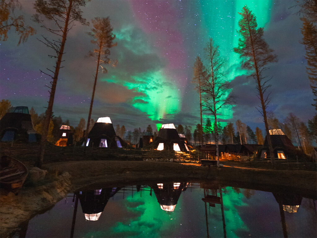 Photograph the Northern Lights at Apukka Resort in Rovaniemi, Finland.