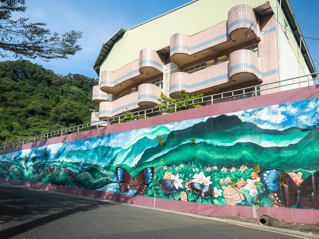 Wall mural of the Purple Crow Butterfly in Maolin National Scenic Area.