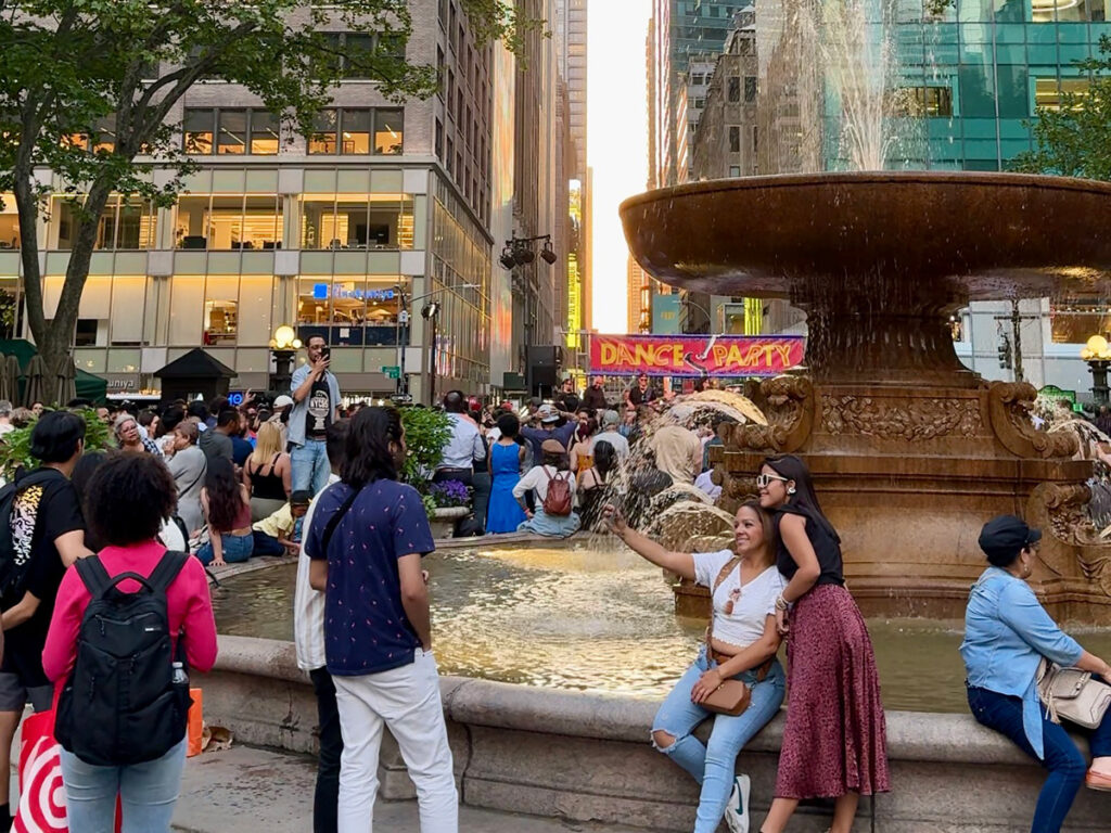 Free salsa lessons in Bryant Park.