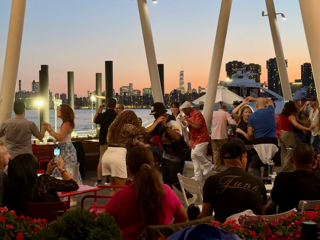 Free salsa lessons and dancing in Long Island City.