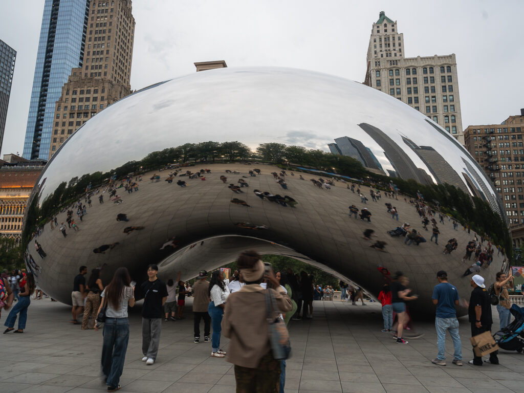 The Bean, officially named Cloud Gate, is a popular tourist attraction to visit during a weekend trip from NYC.