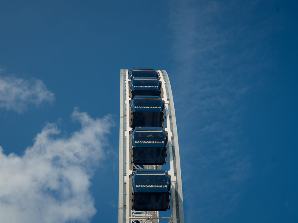 The Navy Pier ferris wheel is a fun visit in Chicago during a weekend trip from NYC.