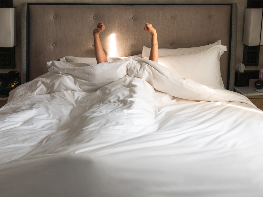 Waking up in the Great Scotland Yard Hotel.