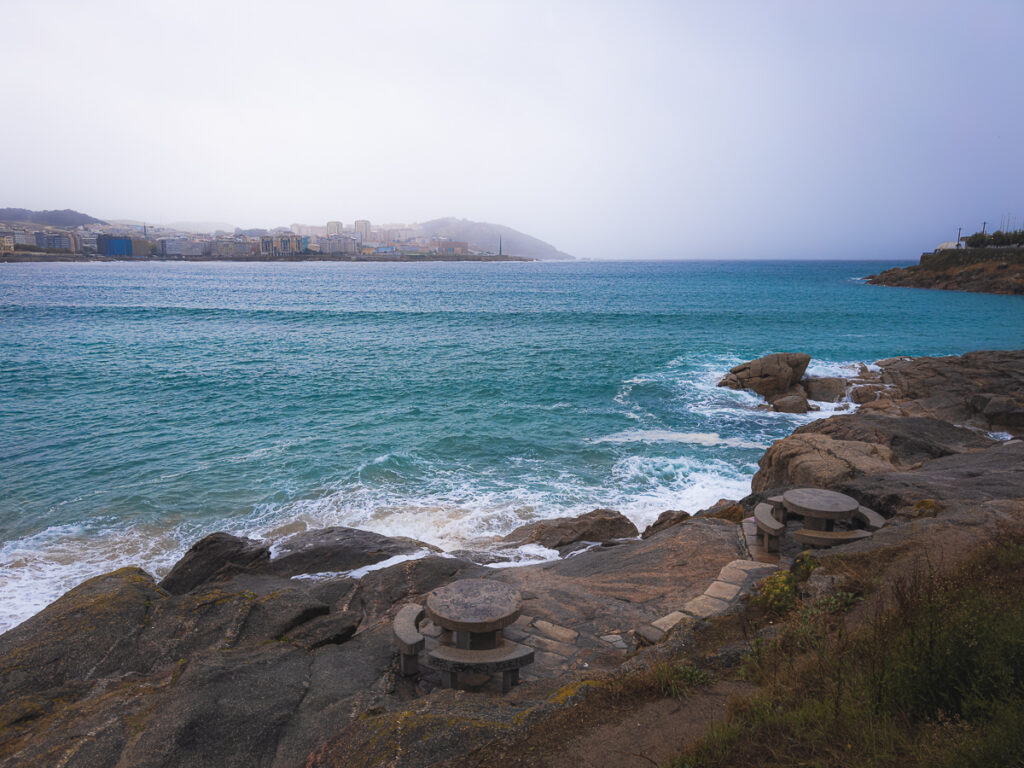 A Coruna is a coastal city along the Camino Ingles in Galacia, Spain.