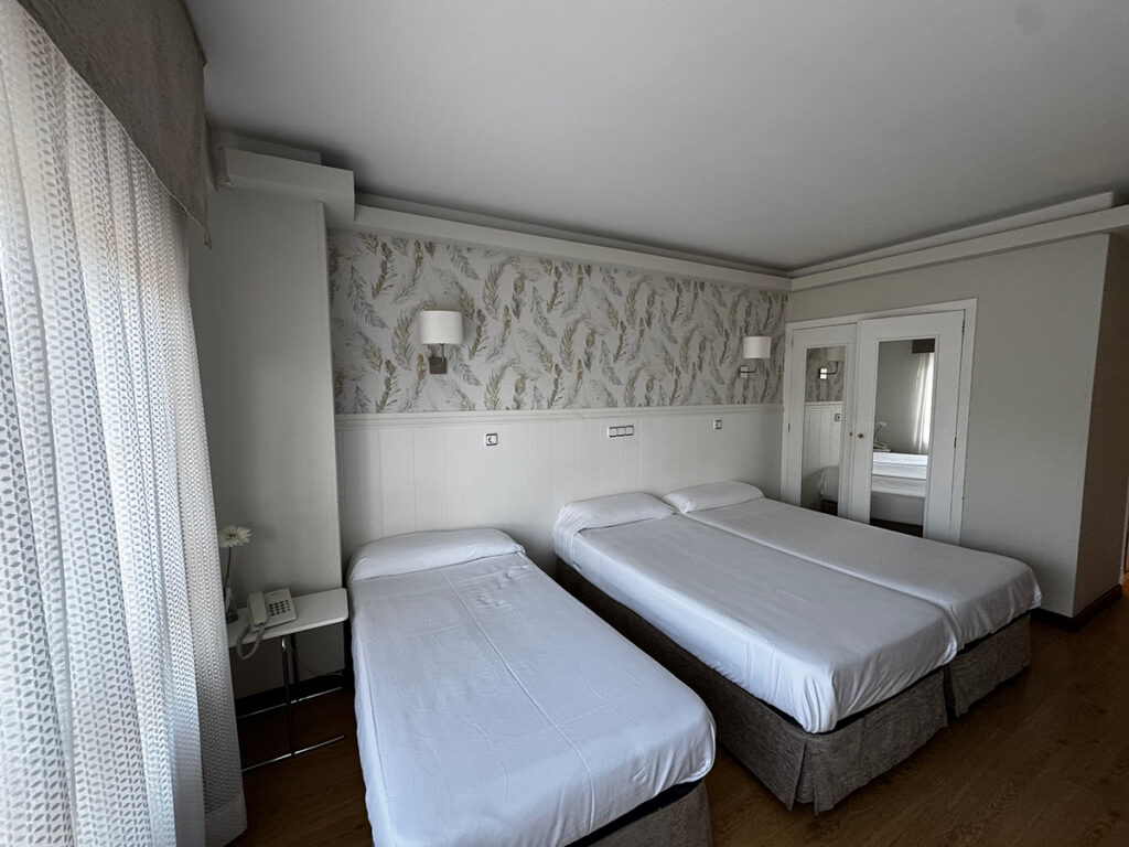 A room Hotel Almirante is a place to stay at in A Coruna before walking the Camino Ingles.