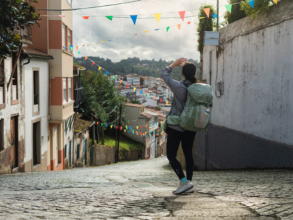 View of Betanzos, a city in Galacia, while hiking the Camino Ingles.