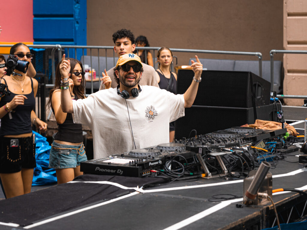DJ performing an opening set at Francis Mercier Solèy NYC Industry City Brooklyn