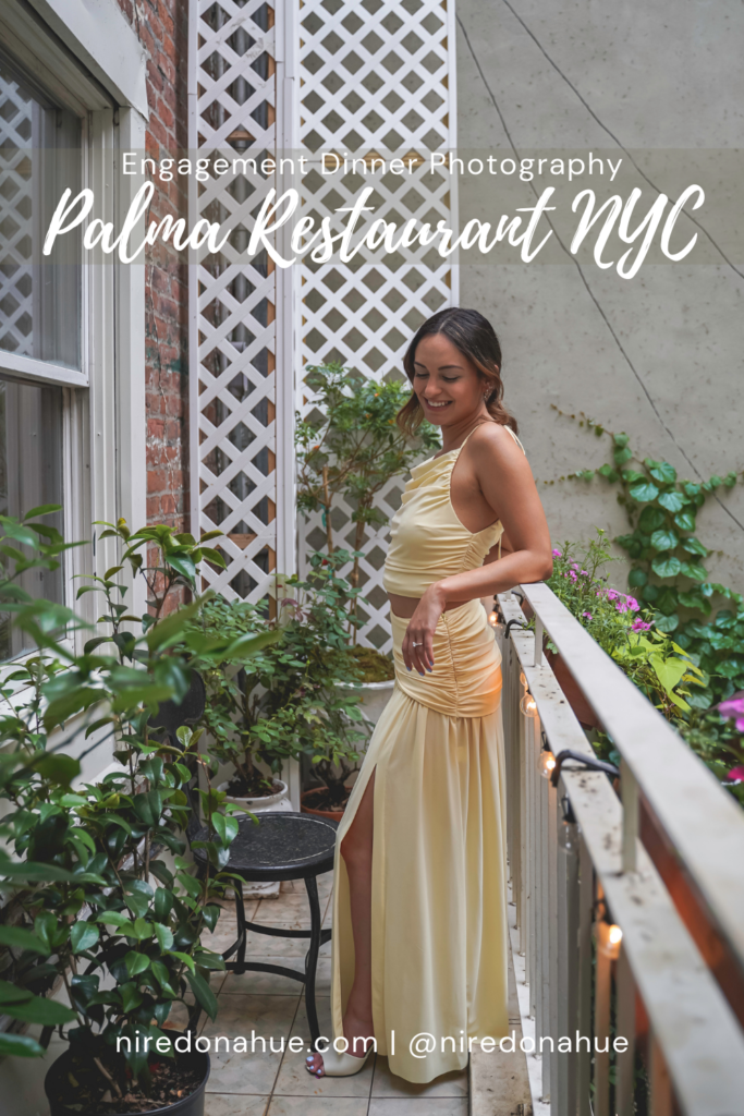 Pinterest pin for Palma NYC engagement dinner.