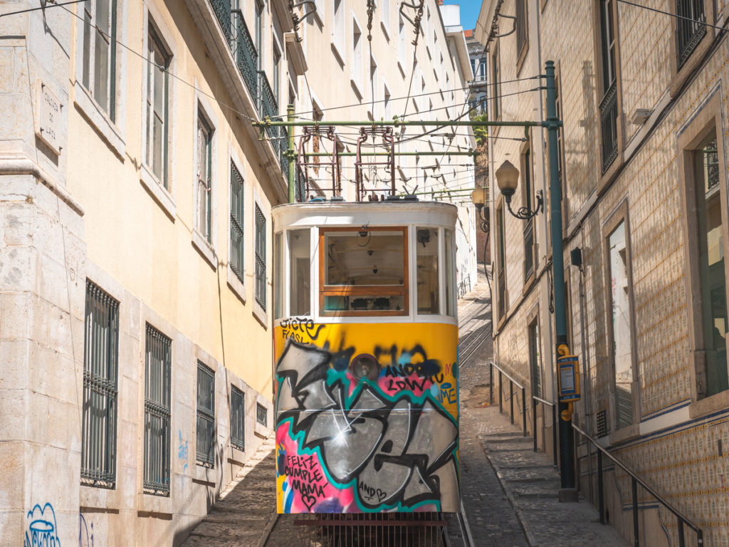 The lesser known graffiti trams make for a unique experience in a Lisbon itinerary.  