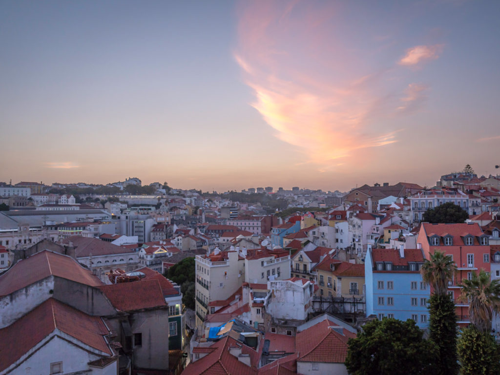 A Lisbon itinerary should include watching the sunset from the rooftop of Hotel Mundial.