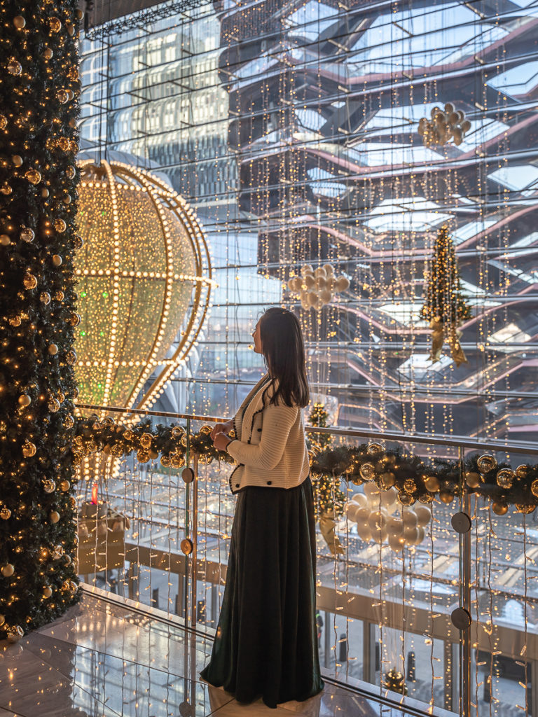 Hudson Yards is a popular shopping center that has the most Christmas Lights in NYC.