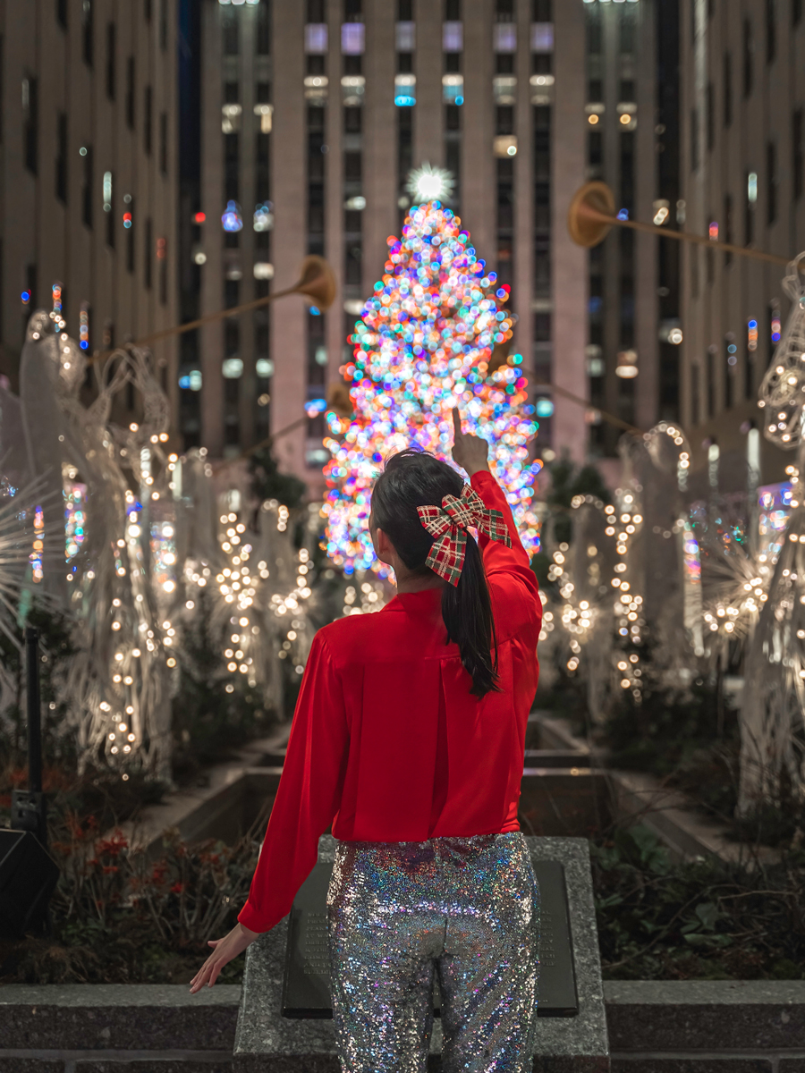 Seeing the Rockefeller Center Tree is a must do when checking out all the Christmas Lights in NYC.