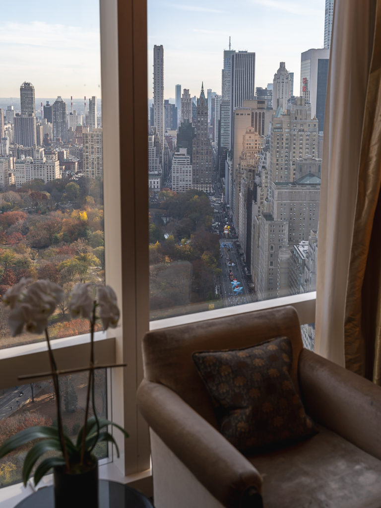 The view of Central Park South as seen from the Best Hotel to Watch the Macy's Thanksgiving Day Parade