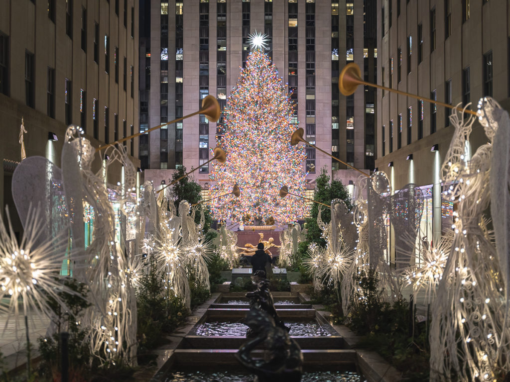 The Rockefeller Center Tree has the most iconic Christmas Lights in NYC.