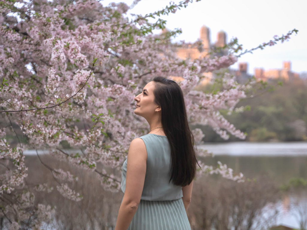 The view from the Lake has some of the best Central Park photo spots especially when the cherry blossoms bloom.