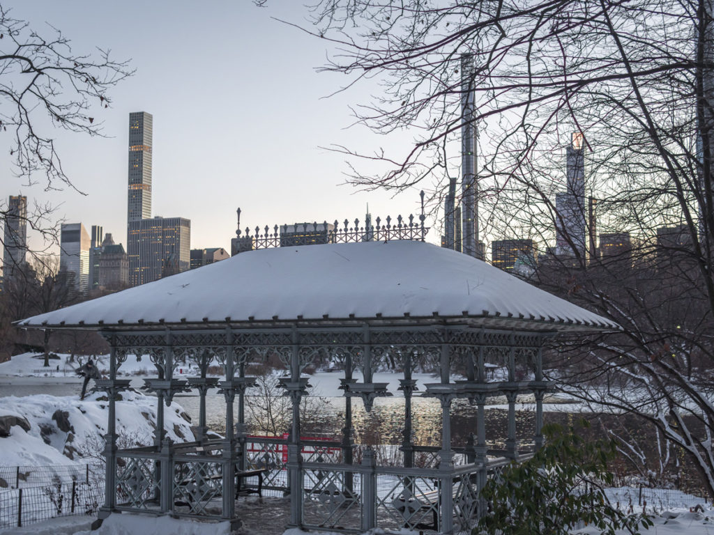 Ladies Pavilion is one of the best central park photo spots especially in the winter after it snows.