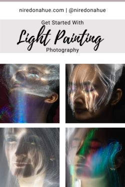 Pinterest pin of light painting photography.