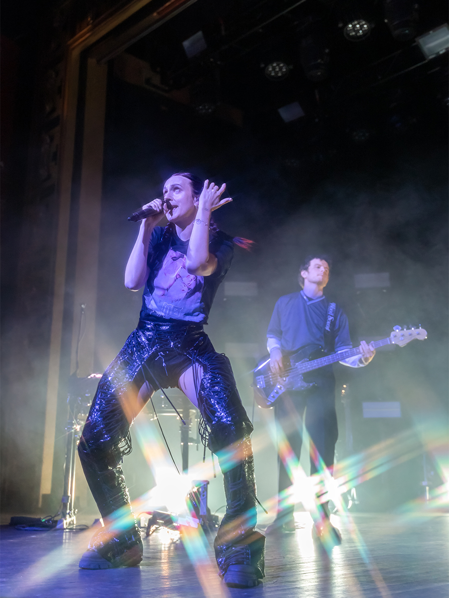 MØ singing on stage at Webster Hall concert venue in NYC.