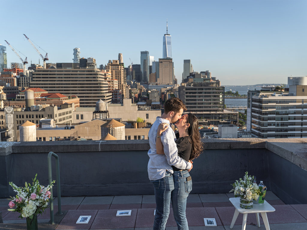 Full scenic view of downtown Manhattan from the rooftop of The Archive, a Rockrose building in West Village.