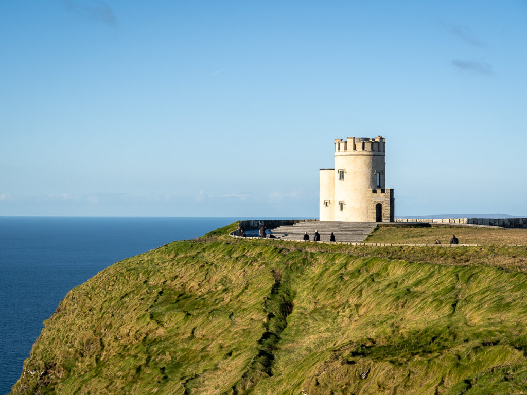 Walk to the top of the Cliffs of Moher and check out O'Brien's Tower during your Ireland 5 day itinerary.