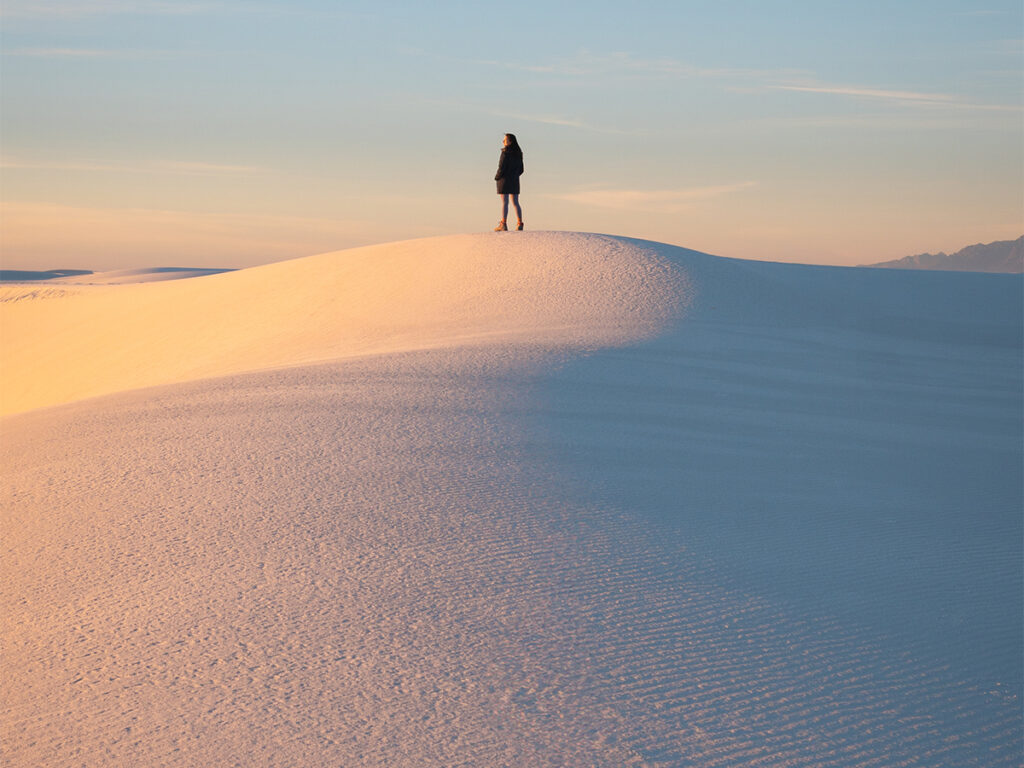 Stop by the amazing White Sands National Park while in New Mexico.