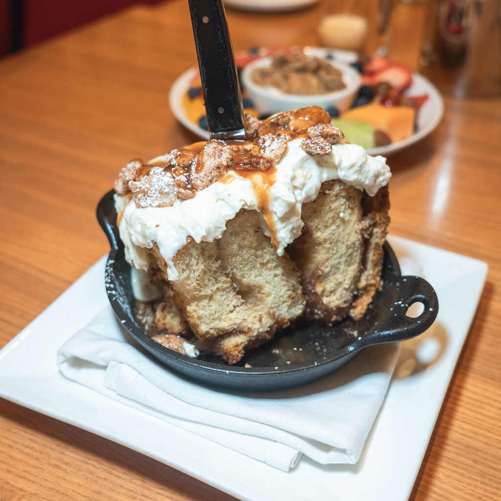 Delicious Bourbon Sticky Bun can be found at Harper's in Ocean Casino Resort, a luxury Atlantic City hotel. 