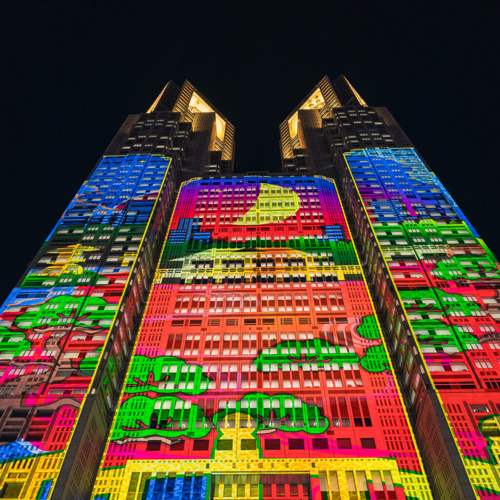 Tokyo Night and Light Projection Display.